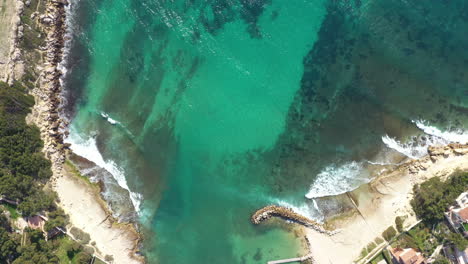 Aerial-top-shot-Martigues-provence-mediterranean-sea-waves-crushing-on-the-shore